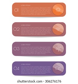 Vector option infographic banners. Number banners template for diagram, graph, presentation or chart. Business concept with 4 steps or processes. EPS10 vector workflow layout.