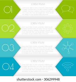 Vector option infographic banners. Number banners template for diagram, graph, presentation or chart. Business concept with 4 steps or processes. EPS10 vector workflow layout.