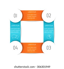 Vector option infographic banners. Number banners template for diagram, graph, presentation or chart. Business concept with 4 steps or processes. EPS10 vector workflow layout.