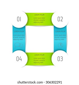 Vector option infographic banners. Number banners template for diagram, graph, presentation or chart. Business concept with 4 steps or processes. EPS10 vector workflow layout.