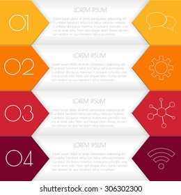 Vector option infographic banners. Number banners template for diagram, graph, presentation or chart. Business concept with 4 steps or processes. EPS10 vector workflow layout.