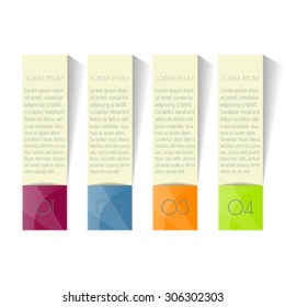 Vector option infographic banners. Number banners template for diagram, graph, presentation or chart. Business concept with 4 steps or processes. EPS10 vector workflow layout.
