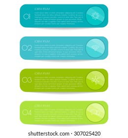 Vector option infographic banners. Number banners template for diagram, graph, presentation or chart. Business concept with 4 steps or processes. EPS10 vector workflow layout.