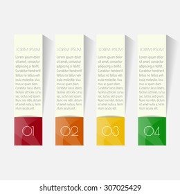 Vector option infographic banners. Number banners template for diagram, graph, presentation or chart. Business concept with 4 steps or processes. EPS10 vector workflow layout.