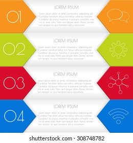 Vector option infographic banners. Number banners template for diagram, graph, presentation or chart. Business concept with 4 steps or processes. EPS10 vector workflow layout.