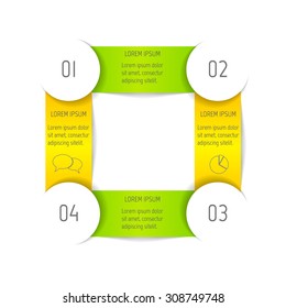 Vector option infographic banners. Number banners template for diagram, graph, presentation or chart. Business concept with 4 steps or processes. EPS10 vector workflow layout.