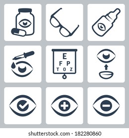 Vector optometry icons set