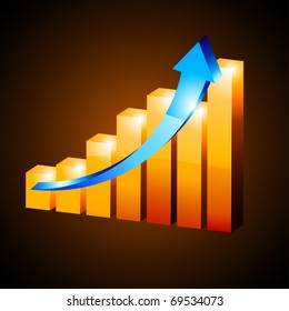 Vector orange 3d diagram.