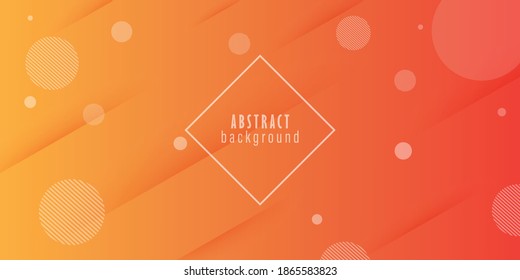 Vector orange 3D fluid shapes gradient abstract background.