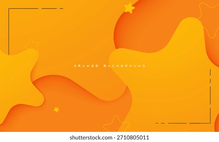 Vector orange abstract background illustration featuring a stars artistic design
