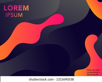 Vector orange abstract background. Wavy waves banner color line for web banner. 