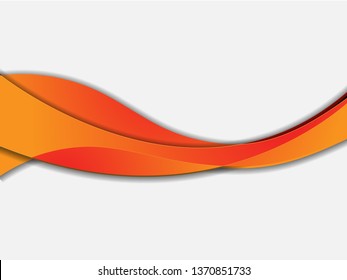 Vector orange abstract background. Wavy waves banner color line for web banner. 