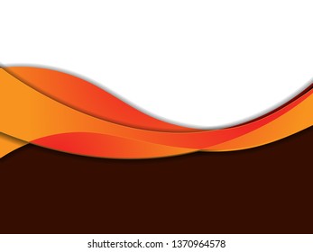 Vector orange abstract background. Wavy waves banner color line for web banner. 