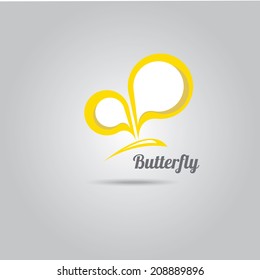 vector orange Abstract butterfly