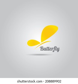 vector orange Abstract butterfly