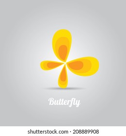 vector orange Abstract butterfly