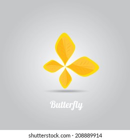 vector orange Abstract butterfly