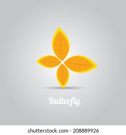 vector orange Abstract butterfly