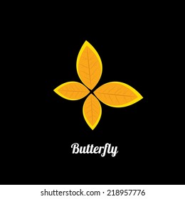 vector orange Abstract butterfly