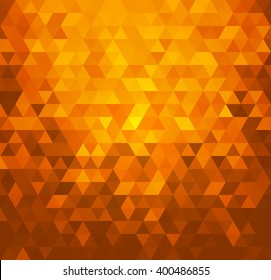 Vector orange Abstract color mosaic background with triangles.