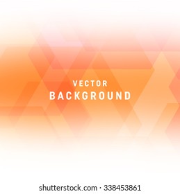 Vector orange abstract geometric background. Smooth edges on white.