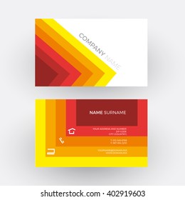 Vector orange abstract geometric background. Business card