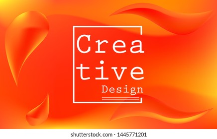 Vector orange abstract, with gradient and fluid, used for cover,wallpaper,background,landing page etc.