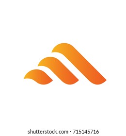 Vector Orange Abstract Letter M Logo