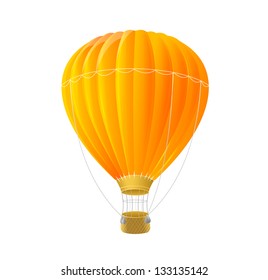 Vector orange air ballon isolated on white