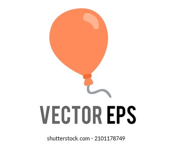 The vector orange air balloon on string icon, convey congratulations, celebration, wishing happy birthday, Halloween party