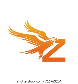 Vector Orange American Eagle Letter Z Logo