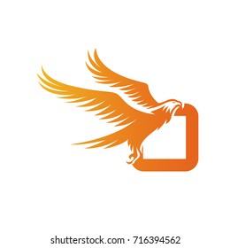 Vector Orange American Hawk Letter O Logo