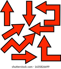 Vector Orange Arrow Sign Collection