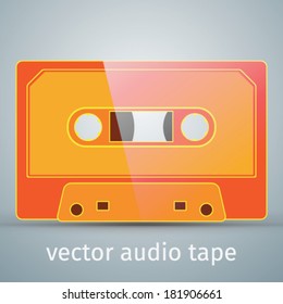 vector orange audio tape