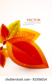 Vector orange autumn leaves background