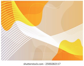 Vector de fondo naranja con puntos de semitono y gradiente de Ilustración vectorial de diseño plano
