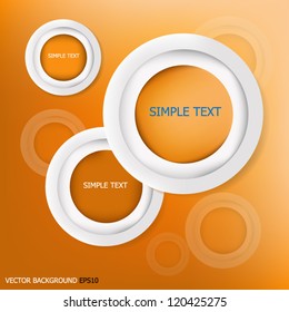 Vector orange background text speech message graphic for design