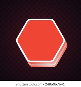 Vector de diseño de Anuncio naranja. Anuncio hexagonal.