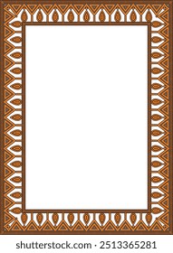 Vector orange and black native american folk ornament. Square border, frame of the peoples of America, Aztec, Incas, Maya