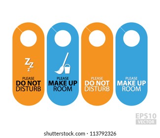 Vector: Orange and Blue door Hangers tags - eps10