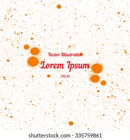 Vector orange bright ink splashes over white. Element for your designs, projects, promotional sales and other your projects. Elements on separate layers for comfortable use. Just add your text