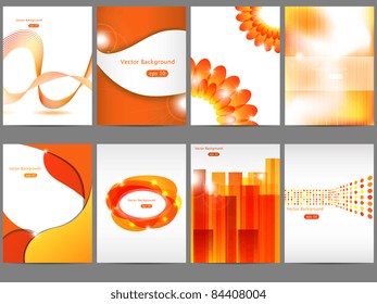 Vector orange brochure design set