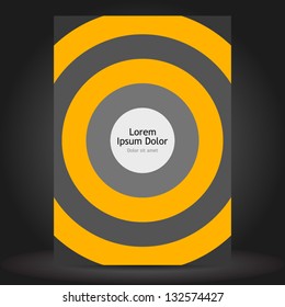 Vector orange brochure template design with round elements. EPS 10
