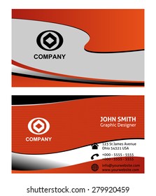 Vector orange business card 