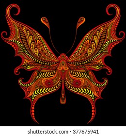 Vector orange butterfly