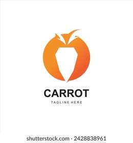 Vector orange carrot icon vector logo illustration
