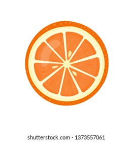 Vector orange. Cartoon fruits set. Vegan, diet food.