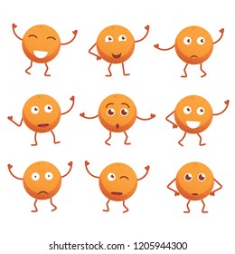 Vector orange character cartoon emojii set