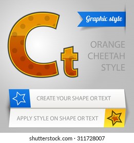 Vector orange cheetah graphic style. You can apply this style to any fonts and objects