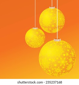 Vector Orange Christmas Balls